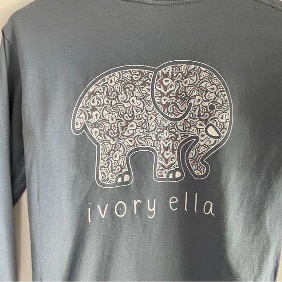 Ivory Ella Muted Blue Long sleeve Crew - Picture 6 of 6